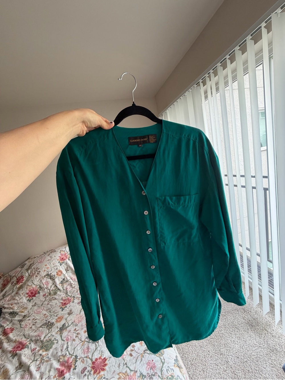 Classiques Entier Teal Silk Blouse
